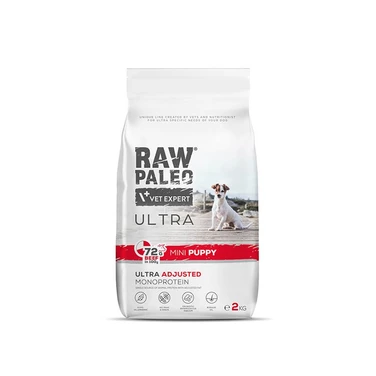 RAW PALEO Ultra Mini Puppy - monoproteinowa, sucha karma dla szczeniąt ras małych, wołowina 2 kg