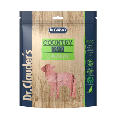 DR. CLAUDER'S Country Snack - mięsne smakołyki dla psów dorosłych i szczeniąt,  grube paski z jagnięciny 170g