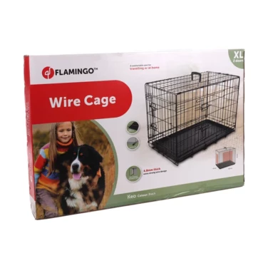 FLAMINGO Keo Black XL - metalowa klatka dla dużego psa, z dwoma wejściami i wyjmowanym dnem, czarna - 4