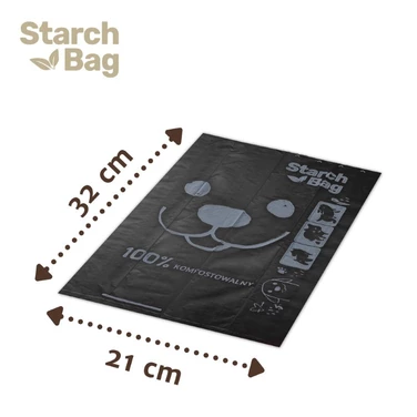STARCHBAG kompostowalne BIO worki na odchody dla psa 8 rolek po 15 sztuk, czarne - 3