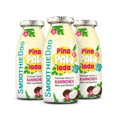 SMOOTHIE DOG Pina Paw Lada - naturalna, płynna przekąska dla psów, królik z warzywami i owocami 250ml