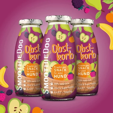 SMOOTHIE DOG Obstkorb - naturalna, płynna przekąska dla psów, mix owocowy 250ml - 4