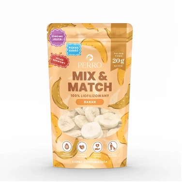 PERRO Mix&Match -  liofilizowany banan dla psa, 100% owoców 20g