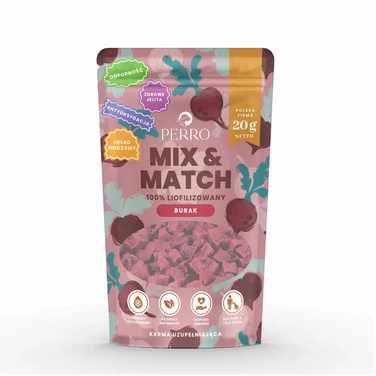 PERRO Mix&Match -  liofilizowany burak dla psa, 100% warzyw 20g