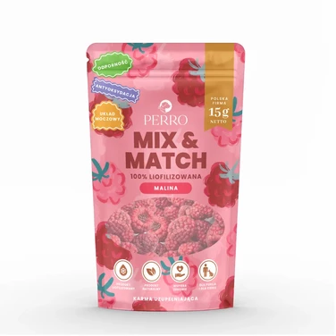 PERRO Mix&Match -  liofilizowane maliny dla psa, 100% owoców 15g