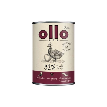 OLLO Pure Duck - mokra karma dla psa o bardzo wysokiej zawartości mięsa mięśniowego, kaczka z jabłkiem 400g