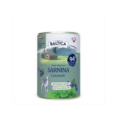 BALTICA Smaki Regionów - monoproteinowa, mokra karma dla psa, sarnina z jagodami 400g