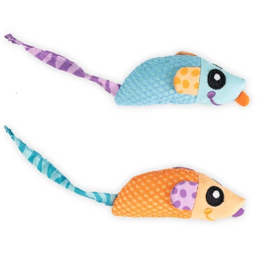 PETSTAGES Dental Chew Mice - myszki bliźniaczki, zabawka czyszcząca kocie zęby, 2 sztuki