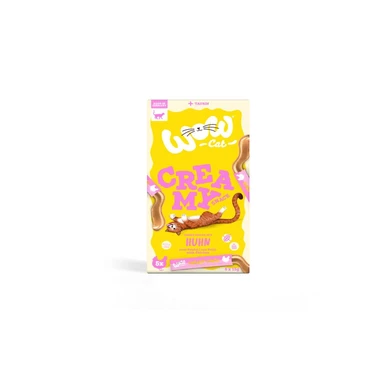 WOW CAT Creamy Snack Chicken - kremowy sosik dla kota z dodatkiem tauryny, z kurczakiem 5x15g