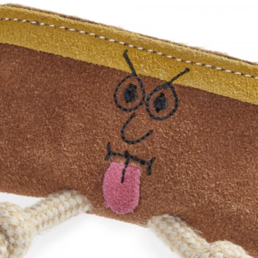 GREEN&WILD'S Harry the Hot Dog - bardzo wytrzymała zabawka dla psa z naturalnej skóry i juty 19cm - 5