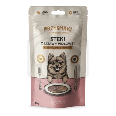MEATSTUFF Przysmaki z Pańskiego Stołu - kruche plastry z ligawy wołowej 100% mięsa 75g